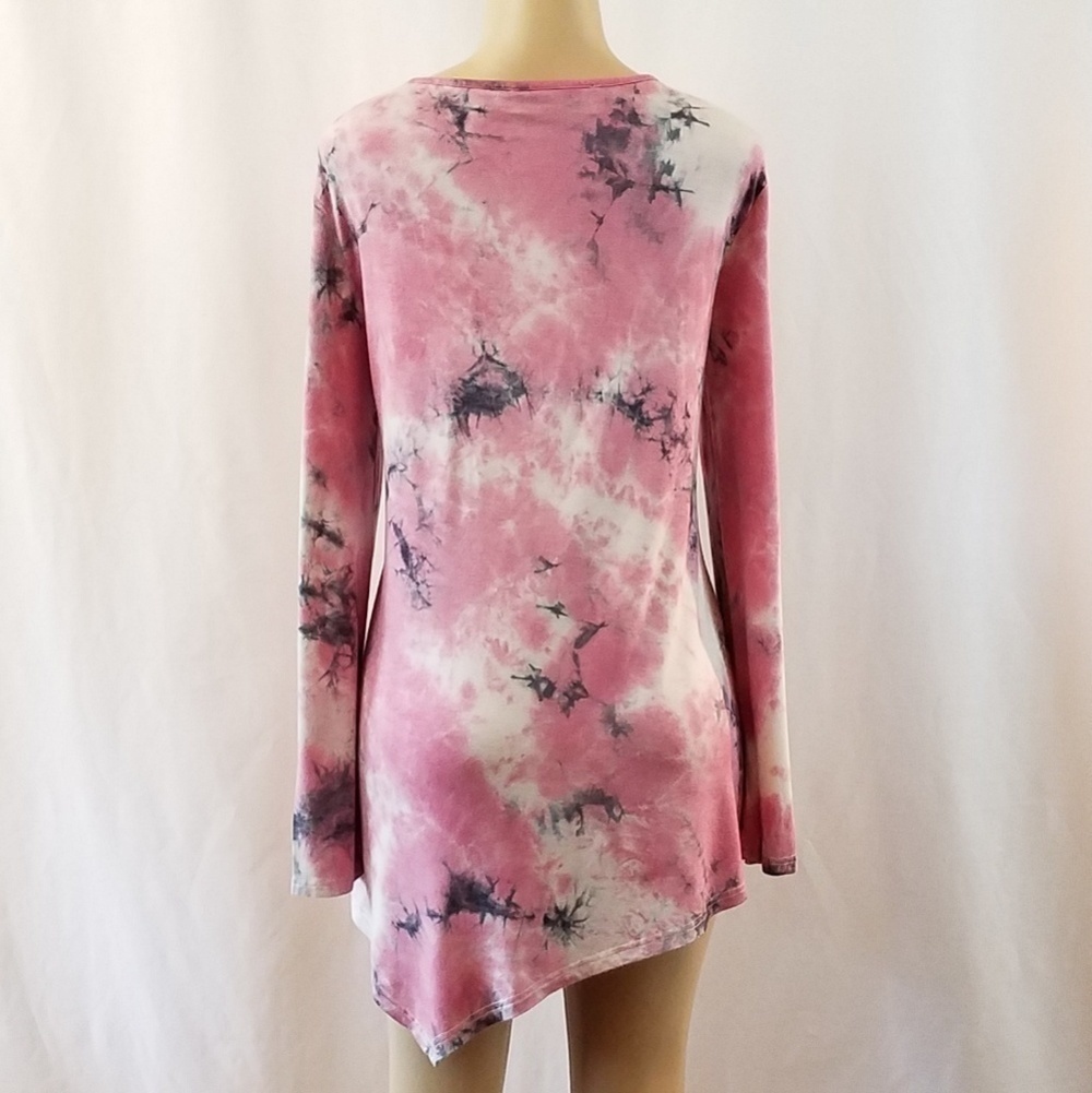 Djt Fashion Tie Dye-Look Knit Blouse - Picture 3 of 6